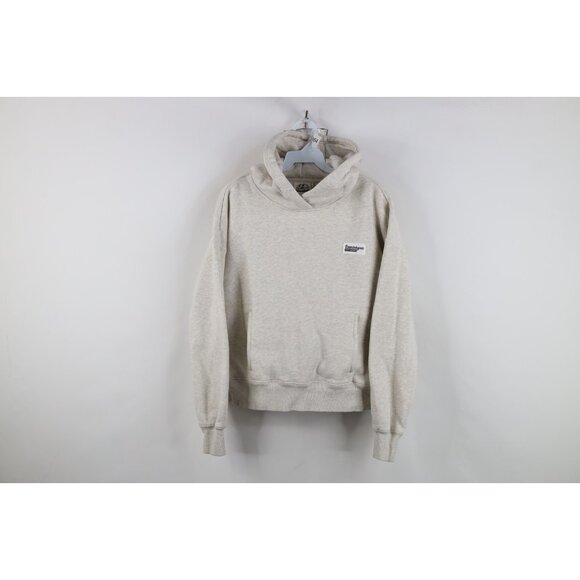 Beardedgoat Womens Medium Spell Out Overnight Hoodie Sweatshirt Heather Gray - Picture 1 of 14